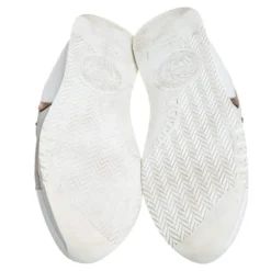 Versace White/Grey Suede And Leather Greek Key Sneakers Size 45 For Men -Versace Official Website luxury men versace used shoes p408074 008