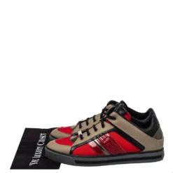 Versace Multicolor Nylon And Leather Low Top Sneakers Size 41 For Men -Versace Official Website luxury men versace used shoes p423790 001