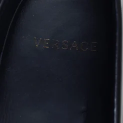 Versace Black Leather Medusa Chain Loafers Size 42.5 For Men -Versace Official Website luxury men versace used shoes p439320 005