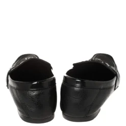 Versace Black Leather Medusa Embellished Slip On Loafers 43 For Men -Versace Official Website luxury men versace used shoes p445782 003