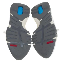 Versace White Nubuck Leather And Knit Fabric Squalo Low Top Sneakers Size 43.5 For Men -Versace Official Website luxury men versace used shoes p450884 006