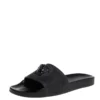 Versace Black Rubber Medusa Flat Slides Size 41 For Men