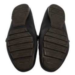 Versace Black Leather Slip On Loafers Size 43.5 For Men -Versace Official Website luxury men versace used shoes p457346 007