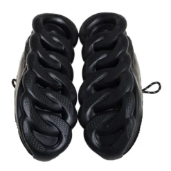 Versace Black Mesh And Leather Chain Reaction Sneakers Size 45 For Men -Versace Official Website luxury men versace used shoes p457961 001