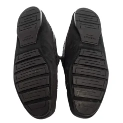 Versace Black Suede And Leather Slip On Loafers Size 44 For Men -Versace Official Website luxury men versace used shoes p458179 003
