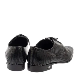 Versace Black Perforated Leather Derby Size 45 For Men -Versace Official Website luxury men versace used shoes p458182 002