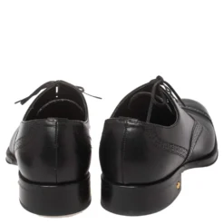 Versace Black Leather Medusa Heel Lace Up Oxfords Size 42 For Men -Versace Official Website luxury men versace used shoes p460878 002