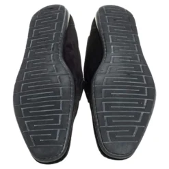 Versace Black Suede Slip On Loafers Size 46 For Men -Versace Official Website luxury men versace used shoes p461375 003
