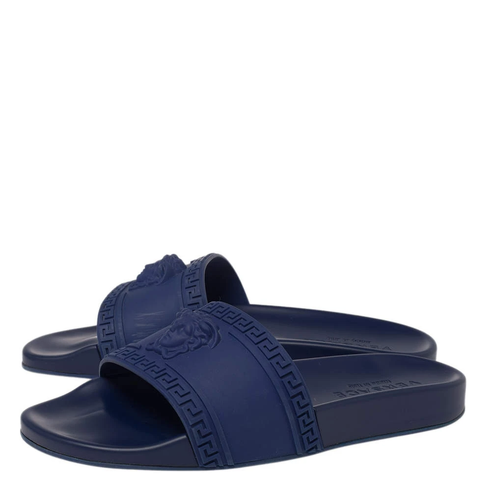 Versace Black Rubber Medusa Head Flat Slides Size 41 For Men 4 Versace Black Rubber Medusa Head Flat Slides Size 41 For Men - Image 4