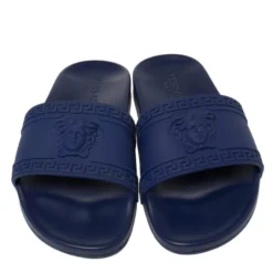 Versace Black Rubber Medusa Head Flat Slides Size 41 For Men 10 Versace Black Rubber Medusa Head Flat Slides Size 41 For Men -Versace Official Website luxury men versace used shoes p464359 008