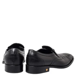 Versace Black Leather Medusa Embellished Slip On Oxford Size 40 For Men -Versace Official Website luxury men versace used shoes p467036 004