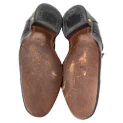 Versace Black Leather Medusa Embellished Slip On Oxford Size 40 For Men -Versace Official Website luxury men versace used shoes p467036 005