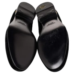 Versace Black Velvet Embroidered Medusa Smoking Slippers Size 43 For Men -Versace Official Website luxury men versace used shoes p468145 006
