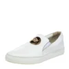 Versace White Leather Palazzo Medusa Slip-On Sneakers Size 39 For Men