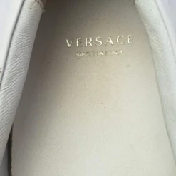 Versace White Leather Palazzo Medusa Slip-On Sneakers Size 39 For Men -Versace Official Website luxury men versace used shoes p471805 005