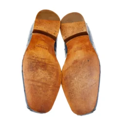 Versace Blue Ostrich Leather Medusa Chain Detail Loafers Size 41 For Men -Versace Official Website luxury men versace used shoes p492097 008