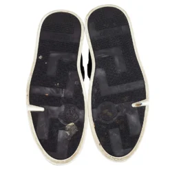 Versace Black Leather And Suede Buckle Detail High Top Sneakers Size 45 For Men -Versace Official Website luxury men versace used shoes p494736 007