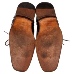 Versace Brown Leather Lace Up Derby Size 41 For Men -Versace Official Website luxury men versace used shoes p499703 001