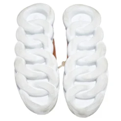 Versace White/Grey Mesh And Nubuck Leather Chain Reaction Sneakers Size 44 For Men -Versace Official Website luxury men versace used shoes p499728 001