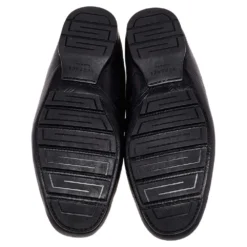 Versace Black Leather Penny Slip On Loafers Size 45 For Men -Versace Official Website luxury men versace used shoes p499815 002