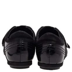 Versace Black Patent Leather And Suede Double Velcro Strap Low Top Sneakers Size 40 For Men -Versace Official Website luxury men versace used shoes p499821 005