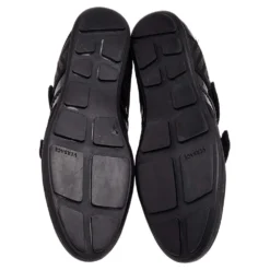 Versace Black Patent Leather And Suede Double Velcro Strap Low Top Sneakers Size 40 For Men -Versace Official Website luxury men versace used shoes p499821 009