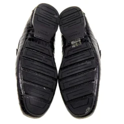 Versace Black Croc Embossed Leather Medusa Loafers Size 42 For Men -Versace Official Website luxury men versace used shoes p514751 003