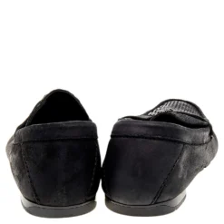 Versace Black Nubuck Leather And Python Medusa Loafers Size 41 For Men -Versace Official Website luxury men versace used shoes p515012 002