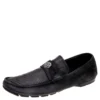 Versace Black Nubuck Leather And Python Medusa Loafers Size 41 For Men