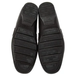 Versace Dark Brown Leather Medusa Embellished Slip On Loafers 41.5 For Men -Versace Official Website luxury men versace used shoes p526213 007