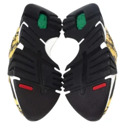 Versace Black/Yellow Barocco Print Leather Squalo Low Top Sneakers Size 43 For Men -Versace Official Website luxury men versace used shoes p533416 006