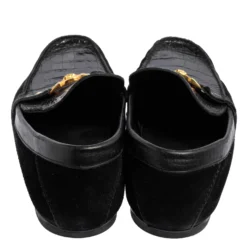 Versace Black Croc Embossed Leather And Suede Medusa Loafers Size 42 For Men 12 Versace Black Croc Embossed Leather And Suede Medusa Loafers Size 42 For Men -Versace Official Website luxury men versace used shoes p534606 004 scaled