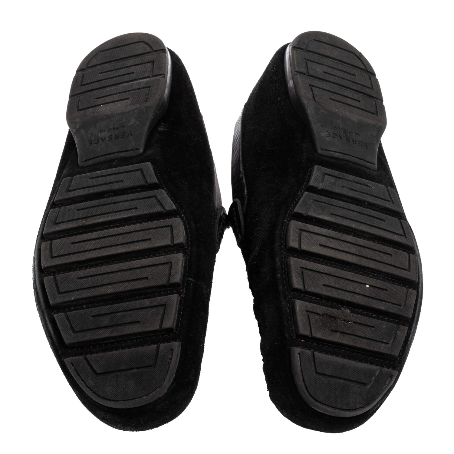 Versace Black Croc Embossed Leather And Suede Medusa Loafers Size 42 For Men 6 Versace Black Croc Embossed Leather And Suede Medusa Loafers Size 42 For Men - Image 6