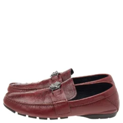 Versace Red Crocodile Leather Medusa Loafers Size 42 For Men -Versace Official Website luxury men versace used shoes p541024 005