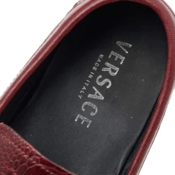Versace Red Crocodile Leather Medusa Loafers Size 42 For Men -Versace Official Website luxury men versace used shoes p541024 008