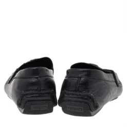Versace Black Lizard Leather Medusa Slip On Loafers Size 41 For Men -Versace Official Website luxury men versace used shoes p541671 003
