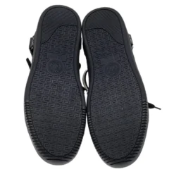 Versace Black Leather Medallion High Top Sneakers Size 44 For Men -Versace Official Website luxury men versace used shoes p551637 008