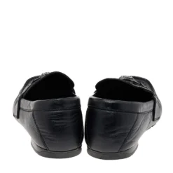 Versace Black Ostrich Leather Medusa Slip On Loafers Size 41 For Men -Versace Official Website luxury men versace used shoes p562114 003