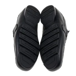 Versace Black Ostrich Leather Medusa Slip On Loafers Size 41 For Men -Versace Official Website luxury men versace used shoes p562114 008