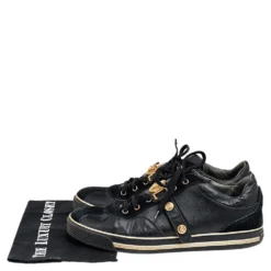 Versace Black Suede And Leather Medusa Low Top Sneakers Size 43 For Men -Versace Official Website luxury men versace used shoes p563986 004