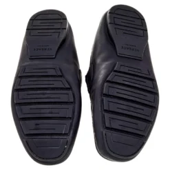 Versace Black Patent Leather And Signature Canvas Medusa Detail Slip On Loafers Size 44 For Men -Versace Official Website luxury men versace used shoes p569768 002