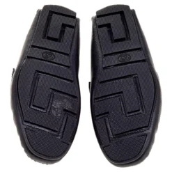 Versace Black Lizard Leather Medusa Detail Slip On Loafers Size 43 For Men -Versace Official Website luxury men versace used shoes p569769 008
