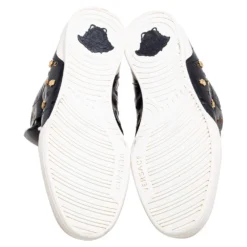 Versace Black Leather Medusa Lace High Top Sneakers Size 43 For Men -Versace Official Website luxury men versace used shoes p573301 007