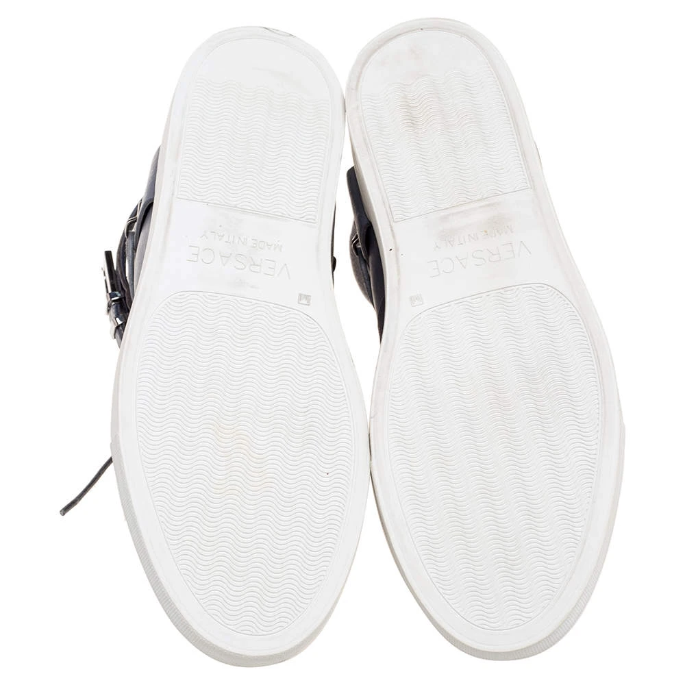 Versace Grey Leather Medusa Plaque Strap High-Top Sneakers Size 41 For Men 6 Versace Grey Leather Medusa Plaque Strap High-Top Sneakers Size 41 For Men - Image 6