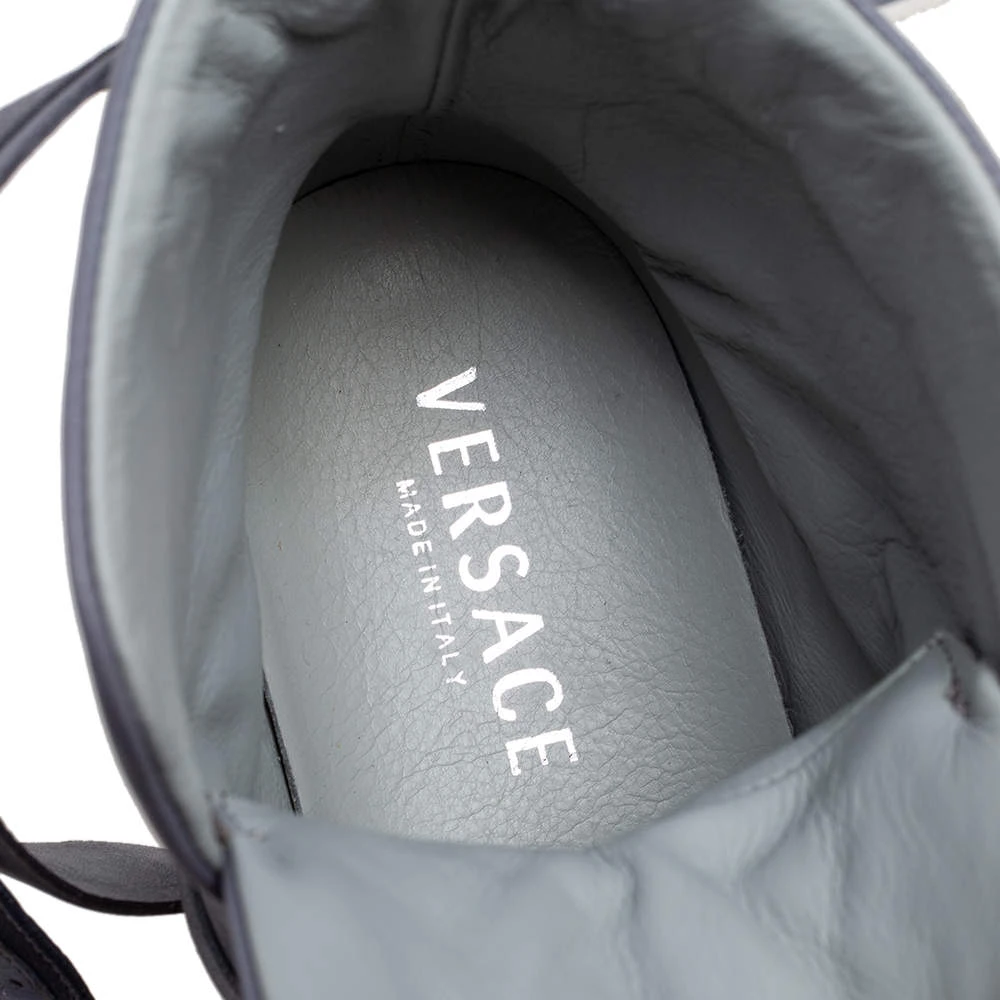 Versace Grey Leather Medusa Plaque Strap High-Top Sneakers Size 41 For Men 7 Versace Grey Leather Medusa Plaque Strap High-Top Sneakers Size 41 For Men - Image 7