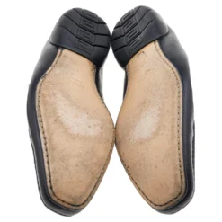 Versace Black Leather Slip On Loafers Size 46 For Men -Versace Official Website luxury men versace used shoes p596627 006