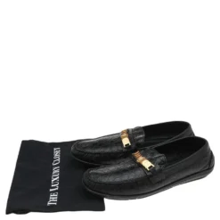 Versace Black Croc Embossed Leather Medusa Slip On Loafers Size 46 For Men -Versace Official Website luxury men versace used shoes p597068 002