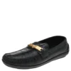 Versace Black Croc Embossed Leather Medusa Slip On Loafers Size 46 For Men