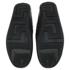 Versace Black Croc Embossed Leather Medusa Slip On Loafers Size 46 For Men -Versace Official Website luxury men versace used shoes p597068 009