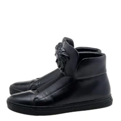 Versace Black Leather Palazzo Medusa High Top Sneakers Size 41 For Men 12 Versace Black Leather Palazzo Medusa High Top Sneakers Size 41 For Men -Versace Official Website luxury men versace used shoes p607985 001